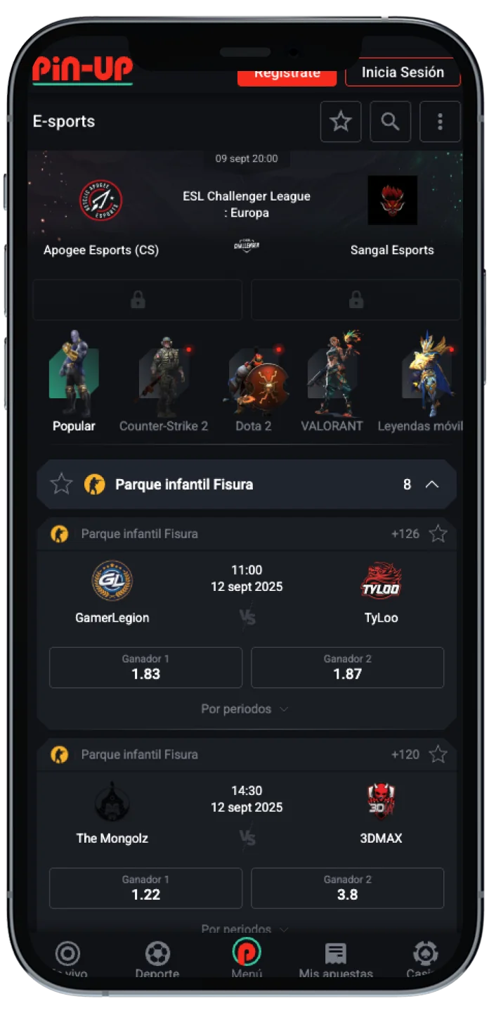 pinup app esports